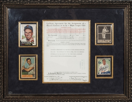 1957 MLB Contract Signed By Hank Greenberg and Ralph Kiner Transferring the Rights of Player Buddy Daley (JSA)